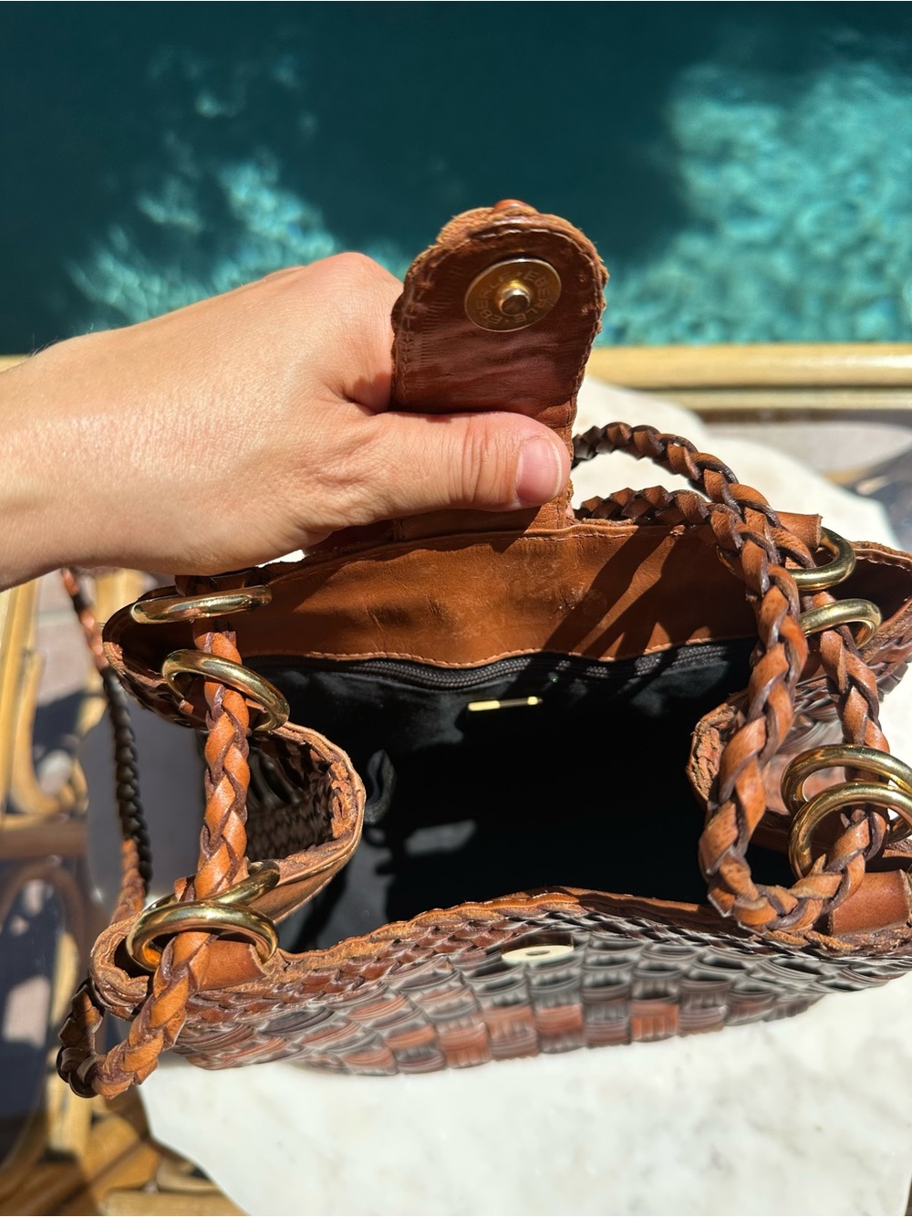 Vintage Woven Leather Bucket Bag - Picture 14 of 15
